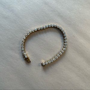 14k gold and crystal tennis bracelet/vintage 1980s